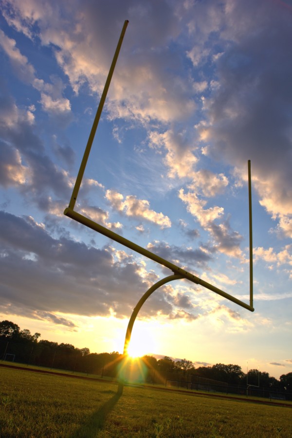 American Football Goal Posts At Sunset - Touchdown Trips