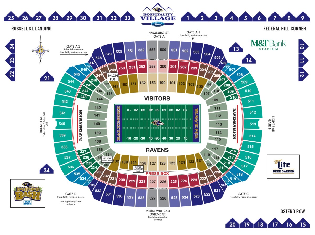 Touchdown Trips Baltimore Ravens M&T Bank Stadium Seating Chart.