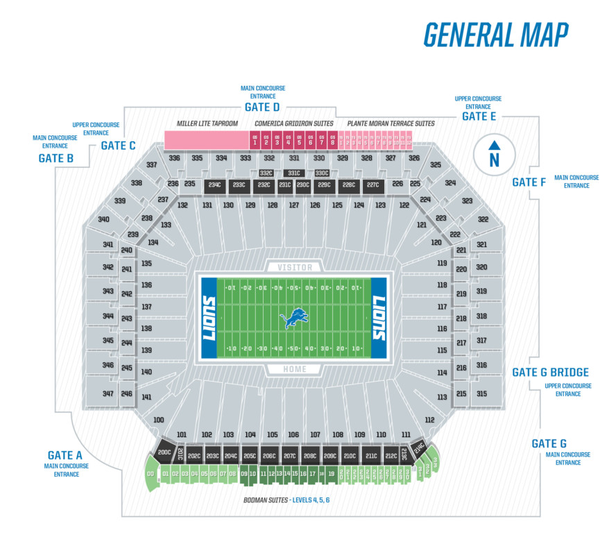 Touchdown Trips | Detroit Lions | Ford Field Seating Chart