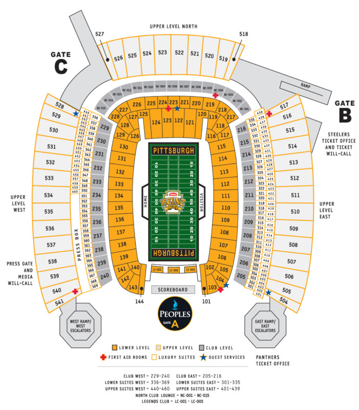 Touchdown Trips | Pittsburgh Steelers | Heinz Field Seating Chart